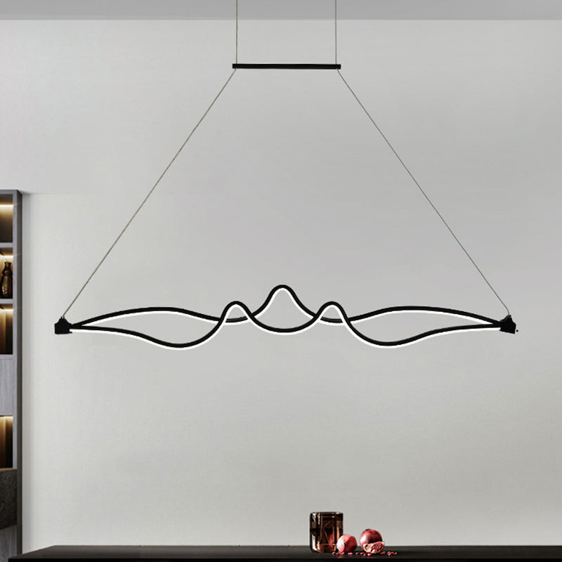 Nordic Aluminum Island Light Linear 2 Lights LED Island Pendant for Dining Room