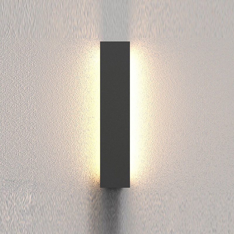 Modern Aluminum Wall Light Black Straight Shape LED Wall Sconce for Outdoors