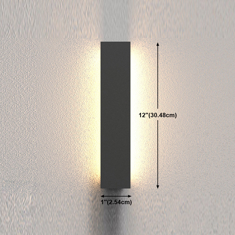 Modern Aluminum Wall Light Black Straight Shape LED Wall Sconce for Outdoors