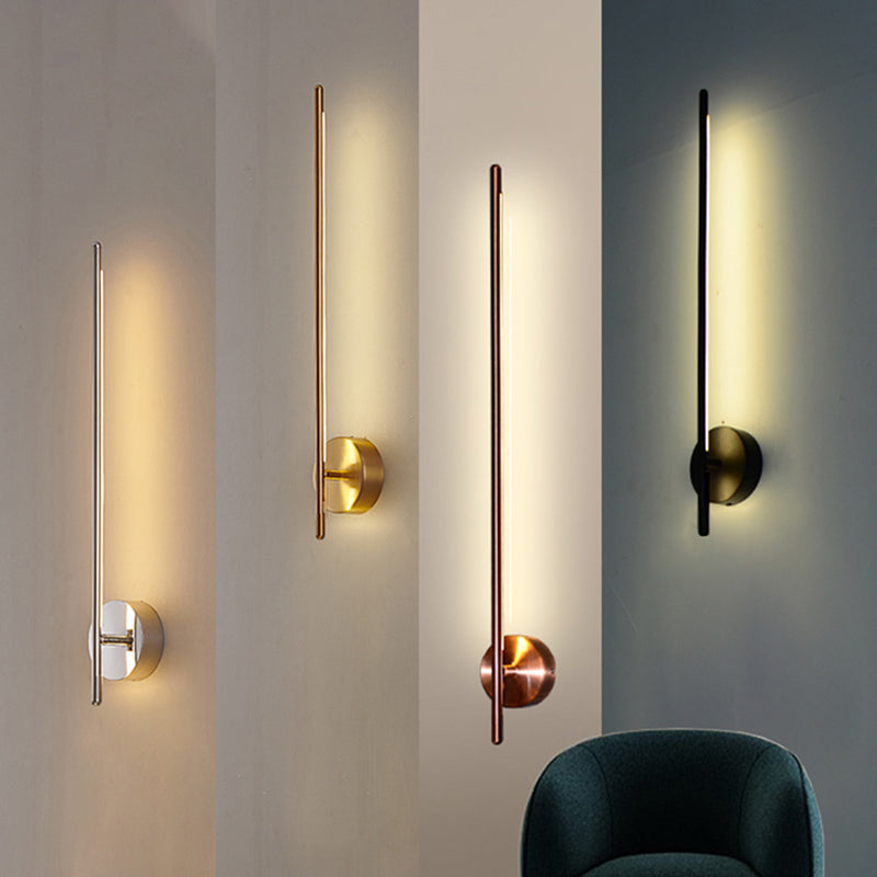 Linear Shape Metal Wall Light Fixture Modern Style 1 Light Wall Mounted Light Fixture