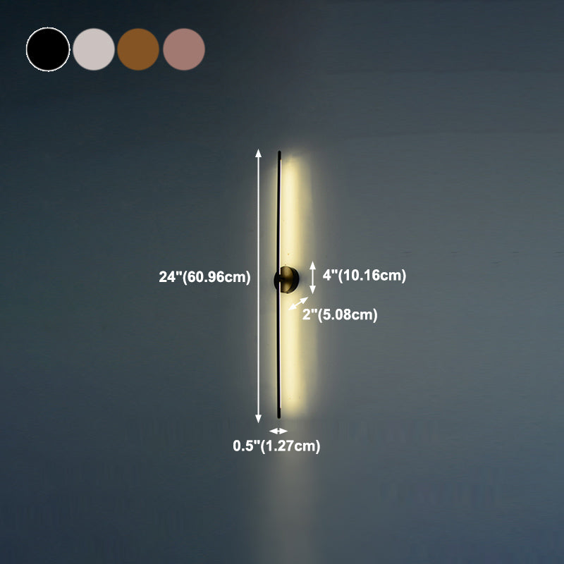Linear Shape Metal Wall Light Fixture Modern Style 1 Light Wall Mounted Light Fixture