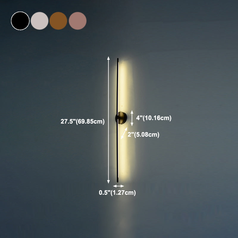 Linear Shape Metal Wall Light Fixture Modern Style 1 Light Wall Mounted Light Fixture