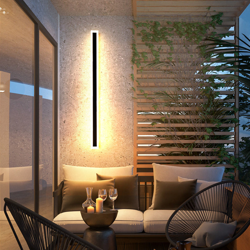 Modern Style Linear Shape Wall Sconce Metal 1 Light Sconce Lighting for Outdoor