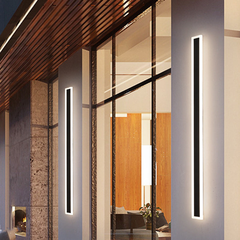 Modern Style Linear Shape Wall Sconce Metal 1 Light Sconce Lighting for Outdoor