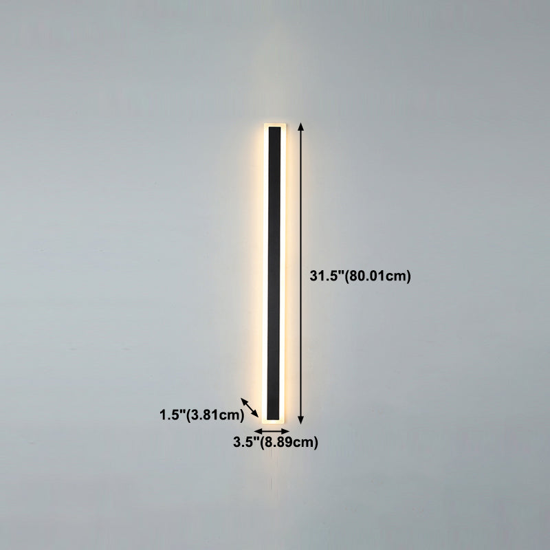 Modern Style Linear Shape Wall Sconce Metal 1 Light Sconce Lighting for Outdoor