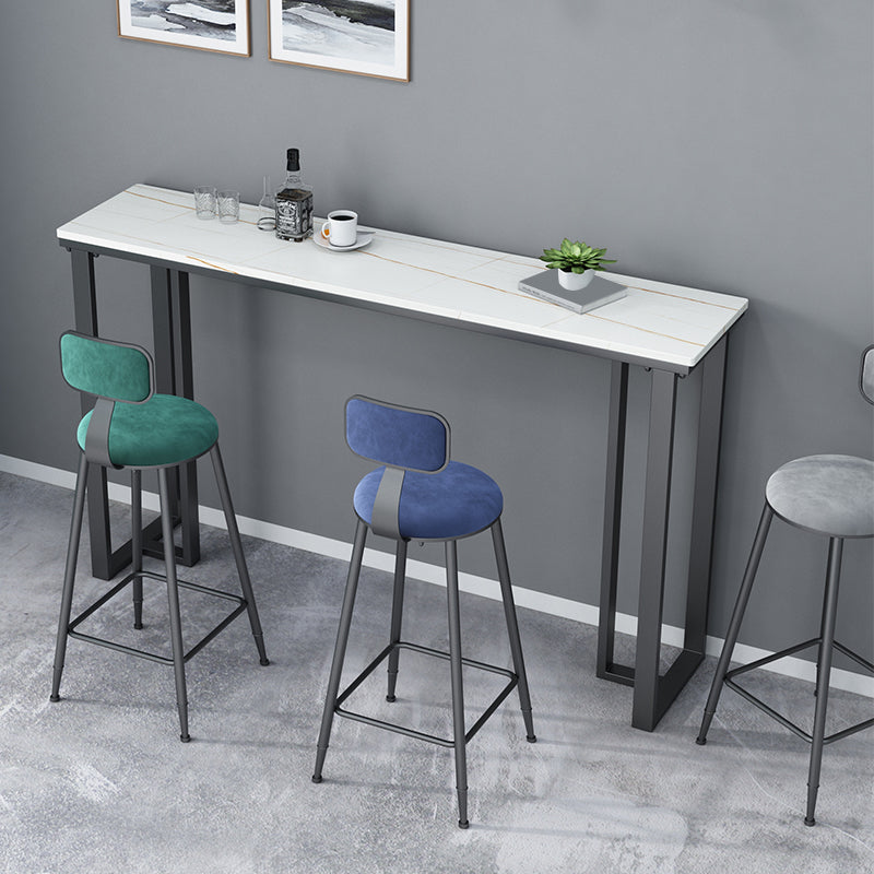 Rectangle Industrial Style Bar Table 42-inch Height Iron Pedestal Bistro Table