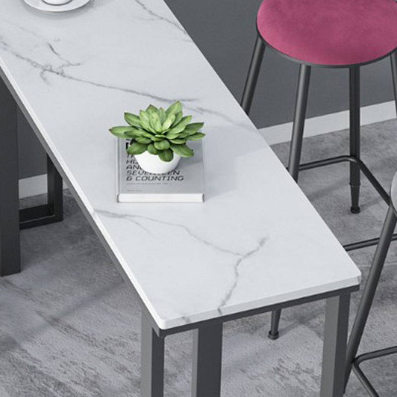 Rectangle Industrial Style Bar Table 42-inch Height Iron Pedestal Bistro Table