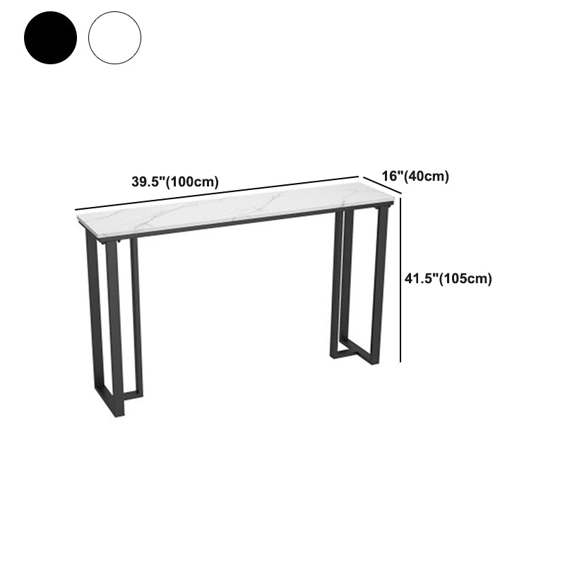 Rectangle Industrial Style Bar Table 42-inch Height Iron Pedestal Bistro Table