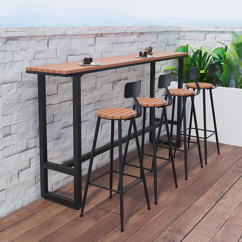 Outdoor 42-inch Height Bar Table Industrial Style Wood Bar Table