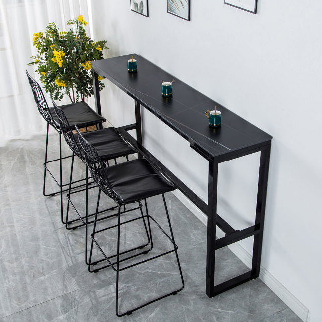 Nordic Rectangle Bar Table 42-inch Height Iron Pedestal Bistro Table