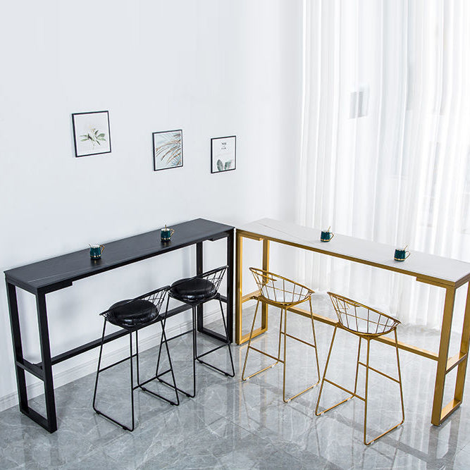 Nordic Rectangle Bar Table 42-inch Height Iron Pedestal Bistro Table