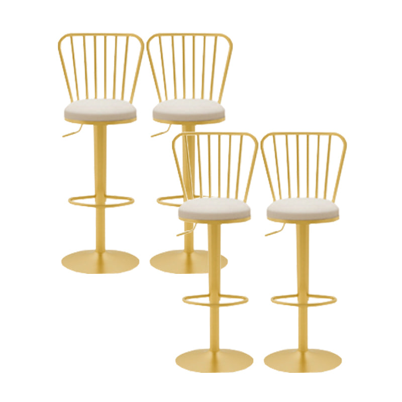Glam Liftable Backrest Counter Stool Iron Cafe Bar Stool with Cushion and Pedal