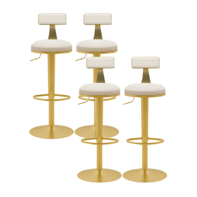 Glam Liftable Backrest Counter Stool Iron Cafe Bar Stool with Cushion and Pedal