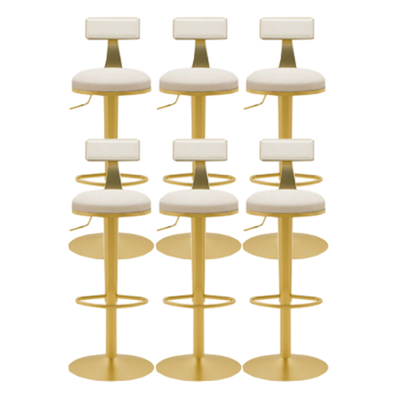 Glam Liftable Backrest Counter Stool Iron Cafe Bar Stool with Cushion and Pedal