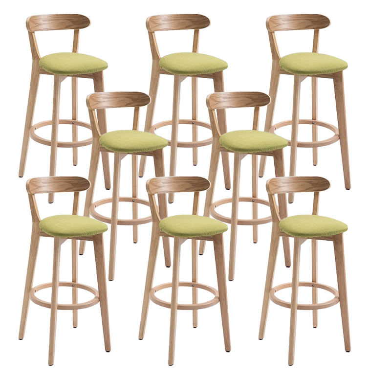 Scandinavian Matte Finish Solid Wood Bar Stool Dessert Shop Footrest Stool