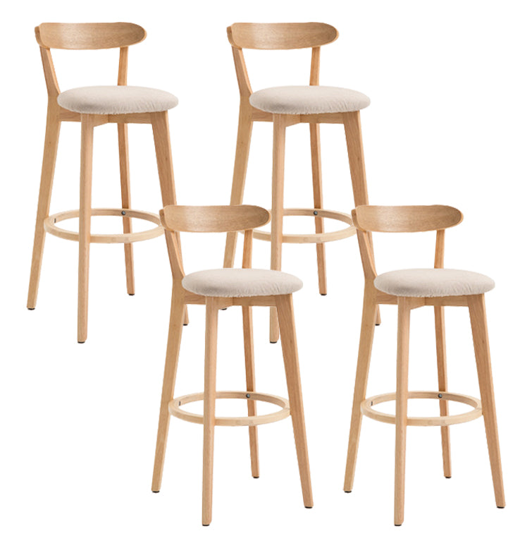 Scandinavian Matte Finish Solid Wood Bar Stool Dessert Shop Footrest Stool
