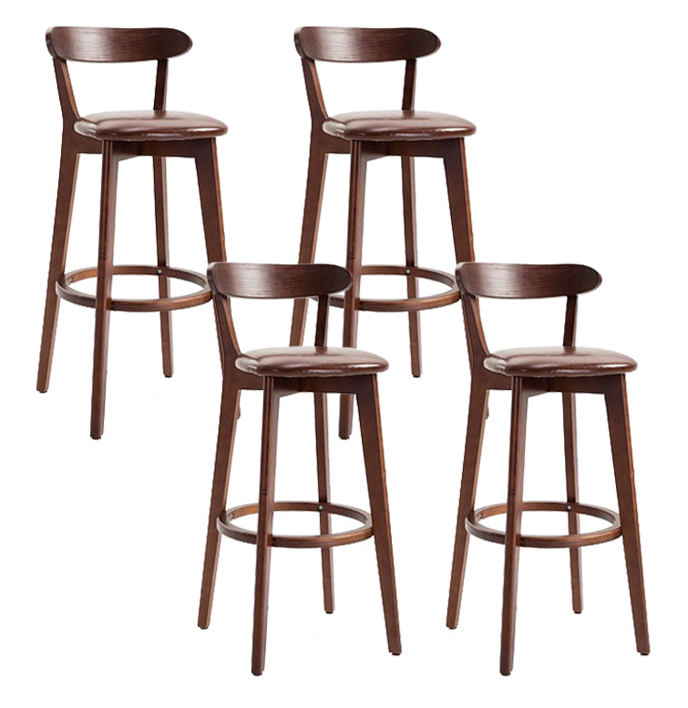 Scandinavian Matte Finish Solid Wood Bar Stool Dessert Shop Footrest Stool