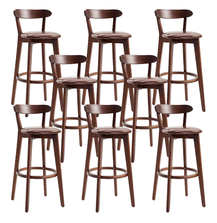 Scandinavian Matte Finish Solid Wood Bar Stool Dessert Shop Footrest Stool