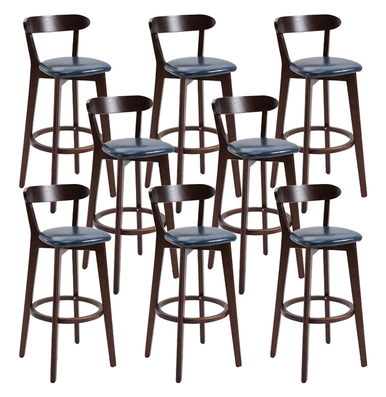 Scandinavian Matte Finish Solid Wood Bar Stool Dessert Shop Footrest Stool