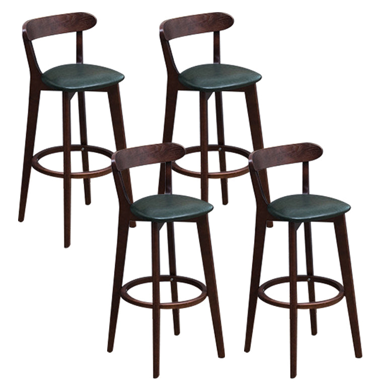 Scandinavian Matte Finish Solid Wood Bar Stool Dessert Shop Footrest Stool