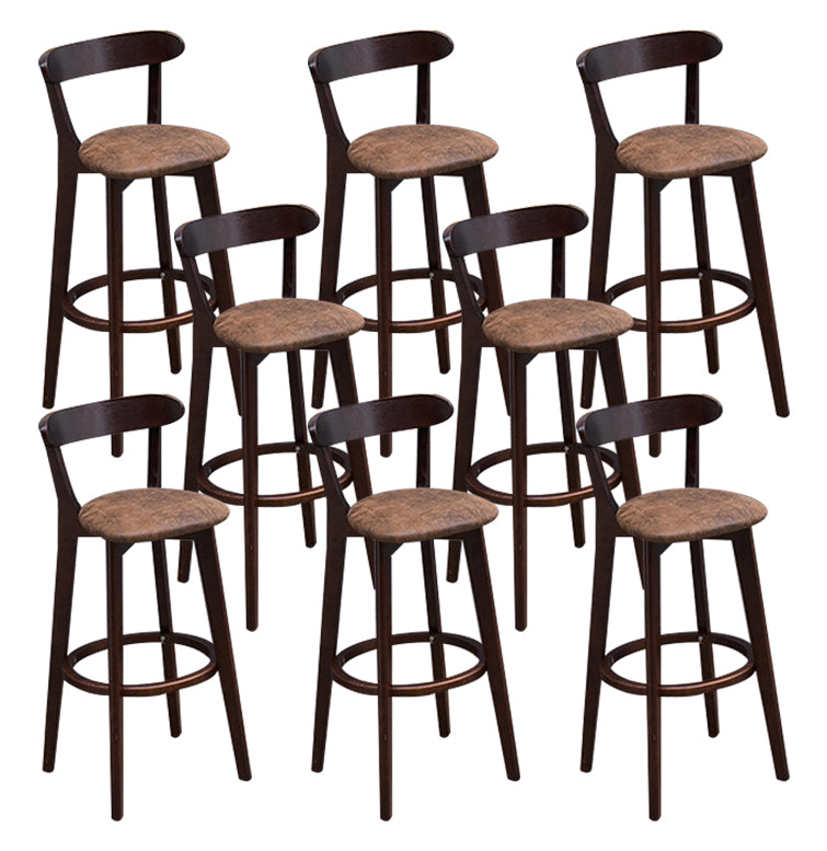 Scandinavian Matte Finish Solid Wood Bar Stool Dessert Shop Footrest Stool