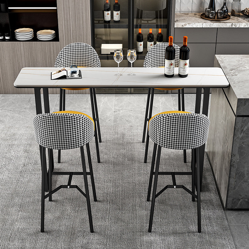 Bucket Low Back Bar Stool Leather Modern Counter Height Stools for Kitchen