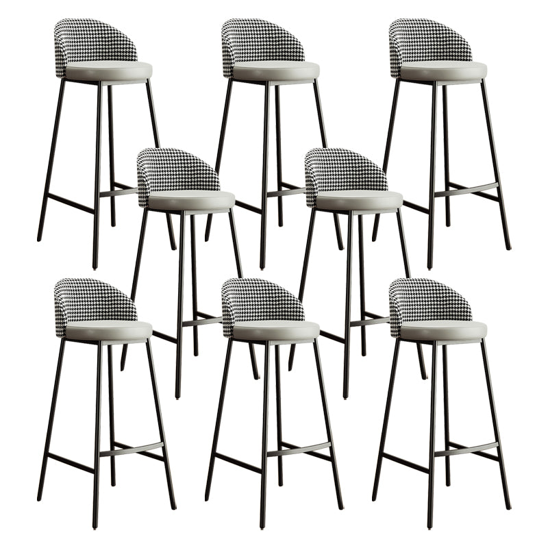Bucket Low Back Bar Stool Leather Modern Counter Height Stools for Kitchen