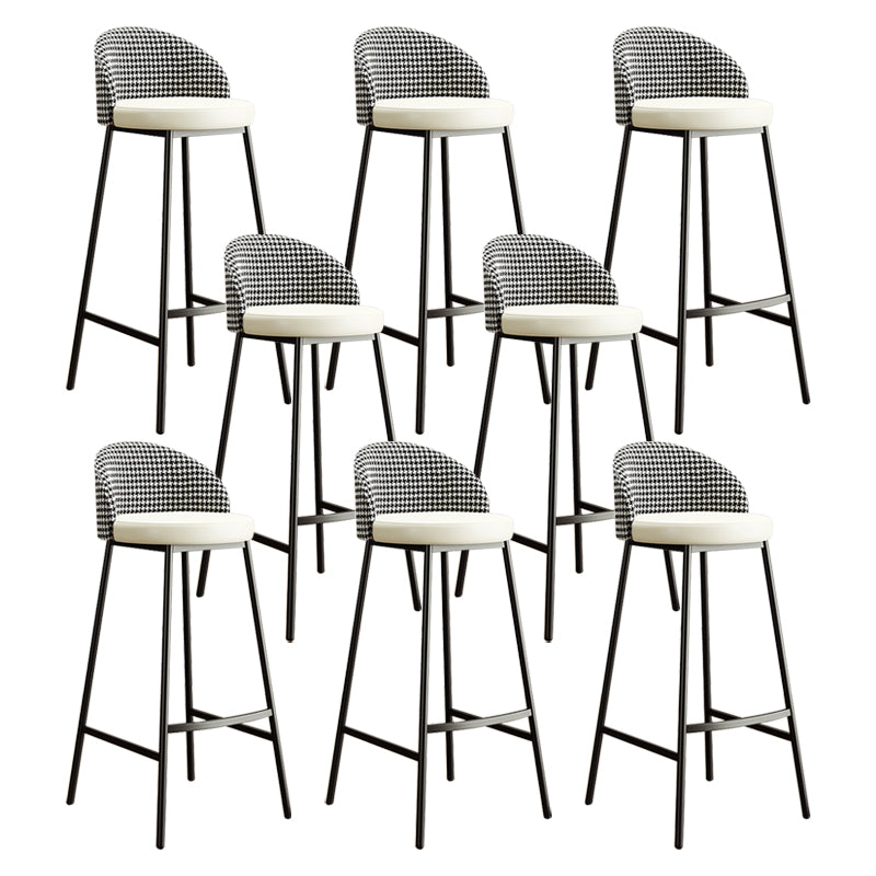 Bucket Low Back Bar Stool Leather Modern Counter Height Stools for Kitchen