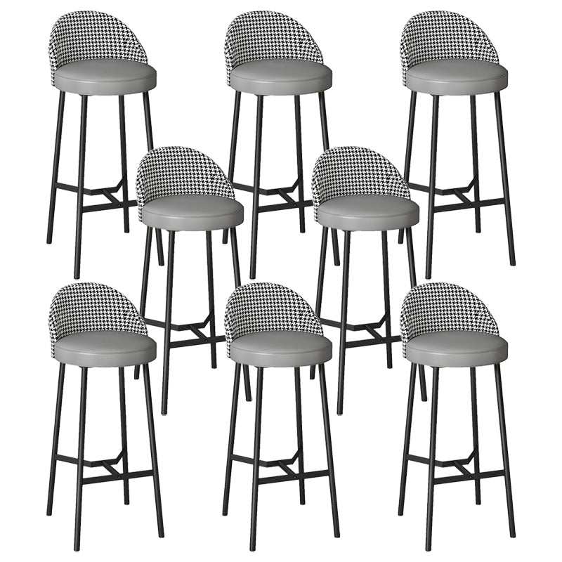 Bucket Low Back Bar Stool Leather Modern Counter Height Stools for Kitchen