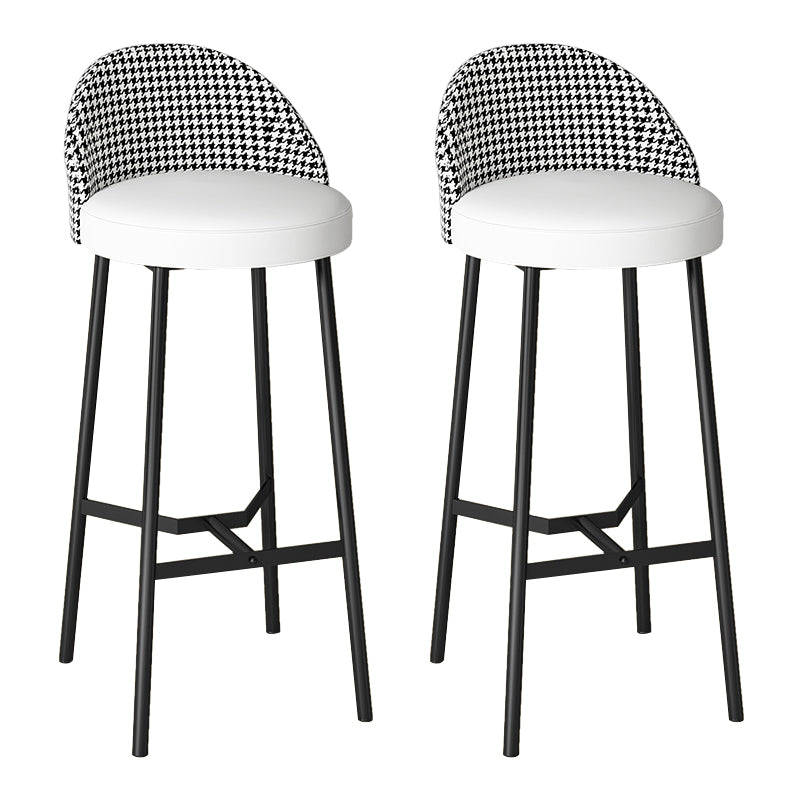 Bucket Low Back Bar Stool Leather Modern Counter Height Stools for Kitchen