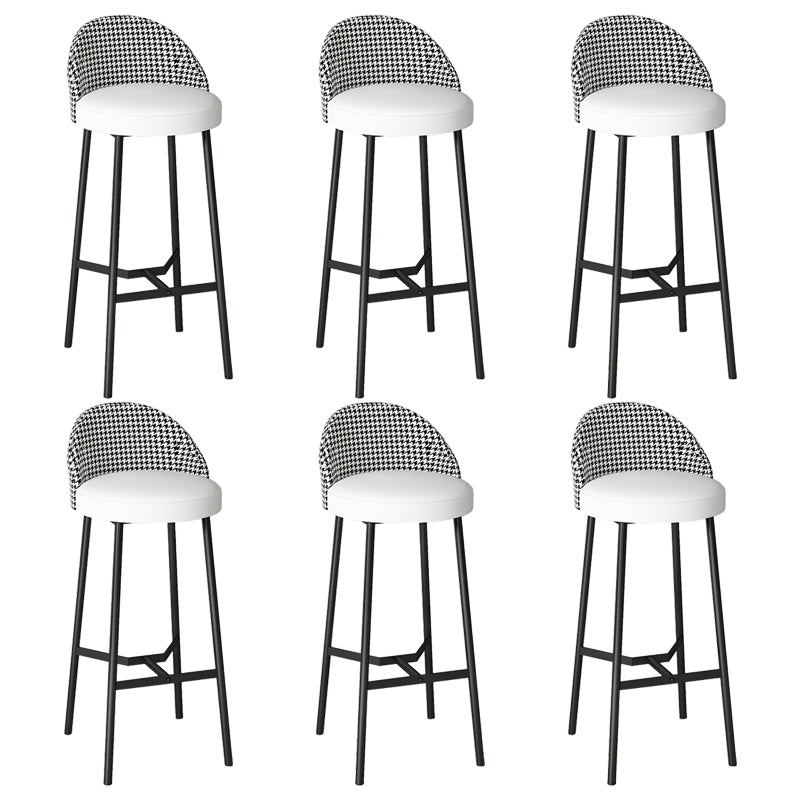 Bucket Low Back Bar Stool Leather Modern Counter Height Stools for Kitchen