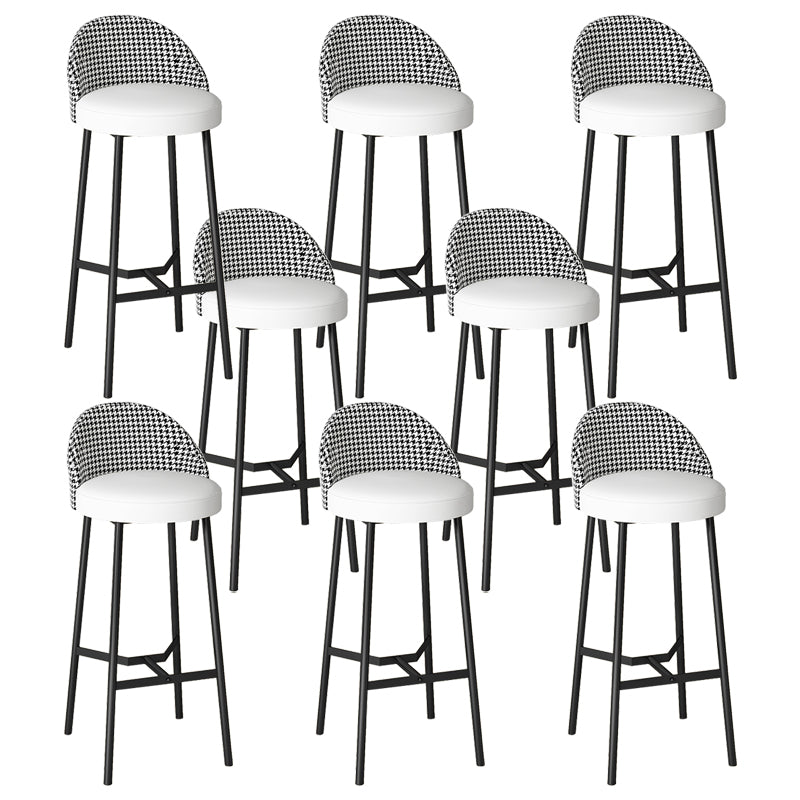 Bucket Low Back Bar Stool Leather Modern Counter Height Stools for Kitchen