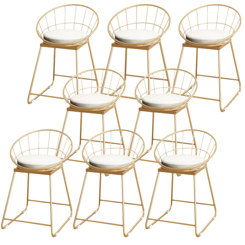 Scandinavian Coffee Shop Counter Stools Footrest Metal Backrest Gold Frame Bar Stool