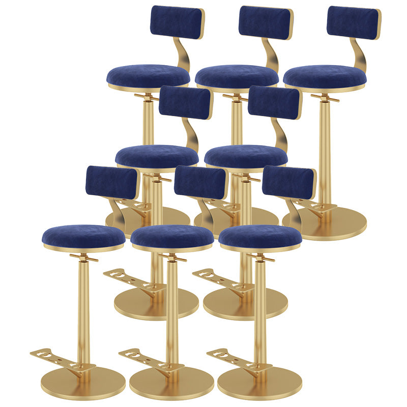 Indoor Footrest Counter Chair Adjustable Height Metal Swivel Counter Bar Stool