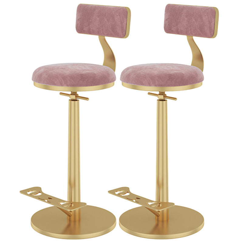 Indoor Footrest Counter Chair Adjustable Height Metal Swivel Counter Bar Stool