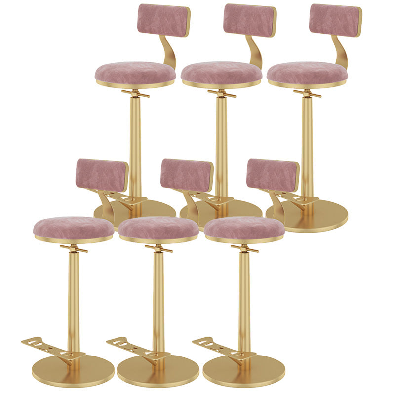 Indoor Footrest Counter Chair Adjustable Height Metal Swivel Counter Bar Stool