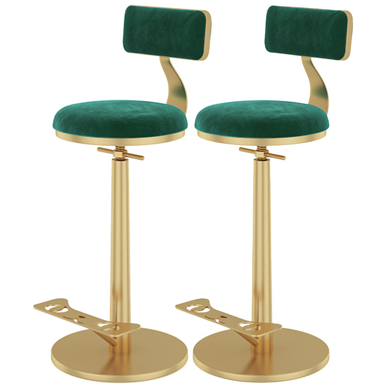 Indoor Footrest Counter Chair Adjustable Height Metal Swivel Counter Bar Stool