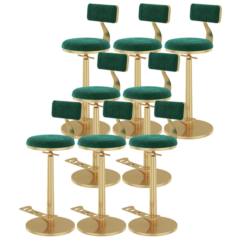 Indoor Footrest Counter Chair Adjustable Height Metal Swivel Counter Bar Stool