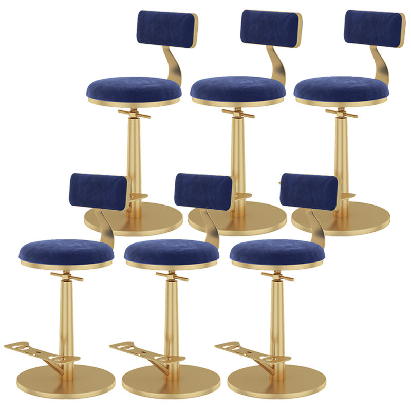 Indoor Footrest Counter Chair Adjustable Height Metal Swivel Counter Bar Stool