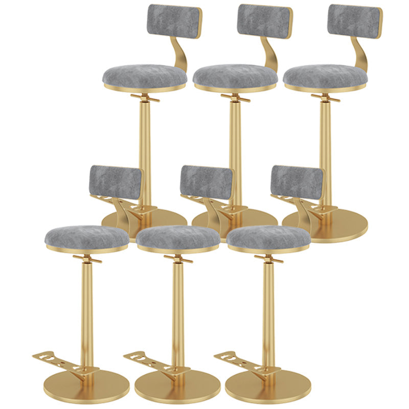 Indoor Footrest Counter Chair Adjustable Height Metal Swivel Counter Bar Stool