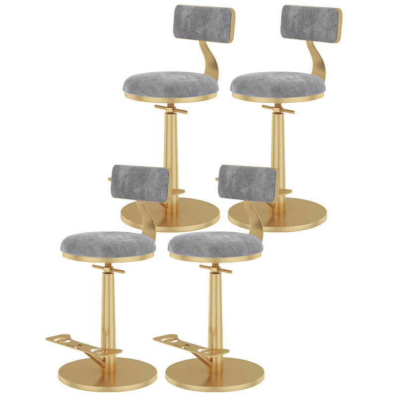 Indoor Footrest Counter Chair Adjustable Height Metal Swivel Counter Bar Stool