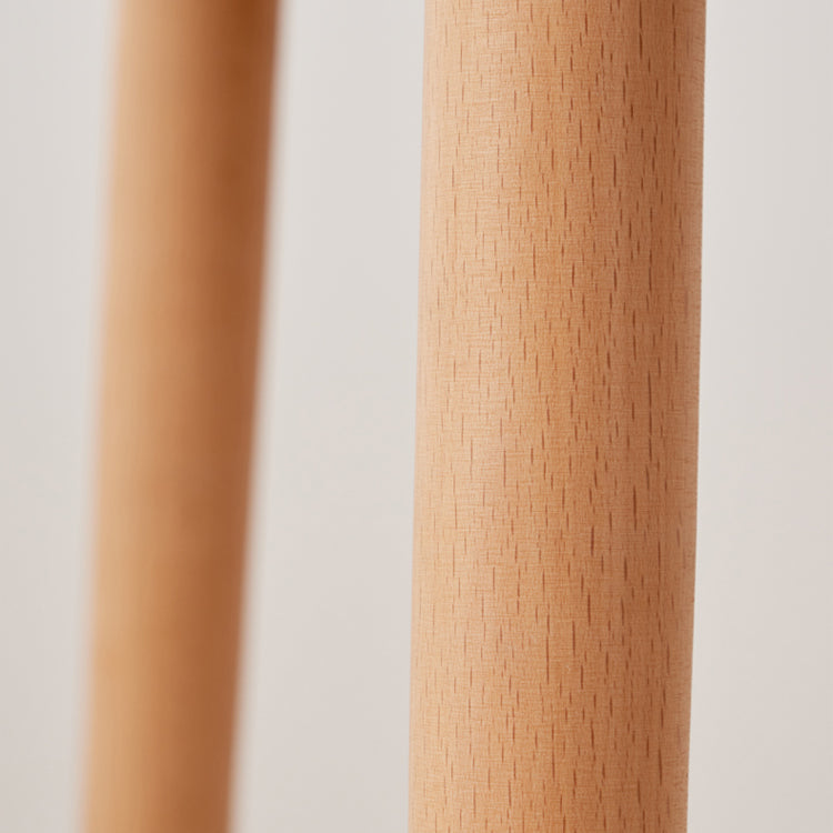 Modern Wood Barstool Simple Low Back Indoor Tall Stool with Plastic Seat