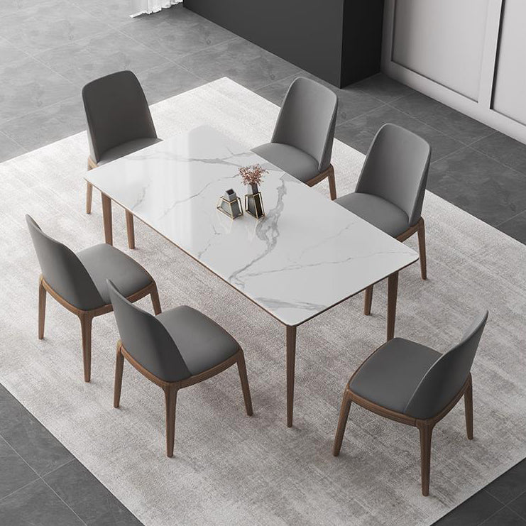 Modern Sintered Stone Top Dining Set Rectangle 1/2/3/4/7 Pieces Dining Room Table Set