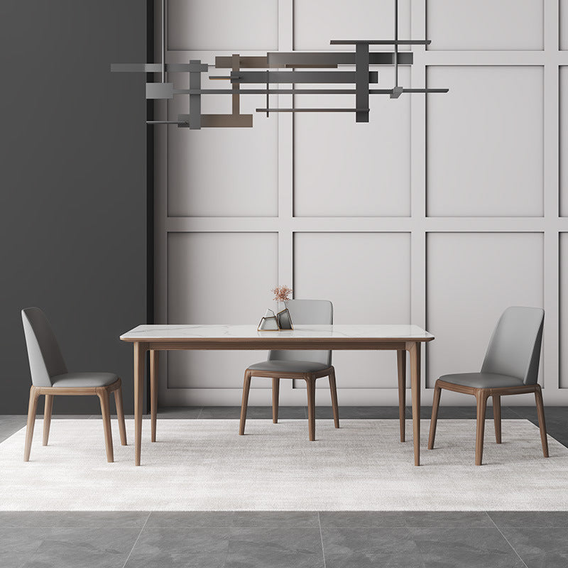 Modern Sintered Stone Top Dining Set Rectangle 1/2/3/4/7 Pieces Dining Room Table Set