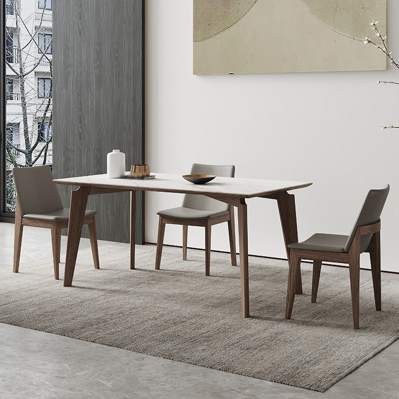 Modern Sintered Stone Top Dining Set Rectangle 1/2/4/5/7 Pieces Dining Room Table Set
