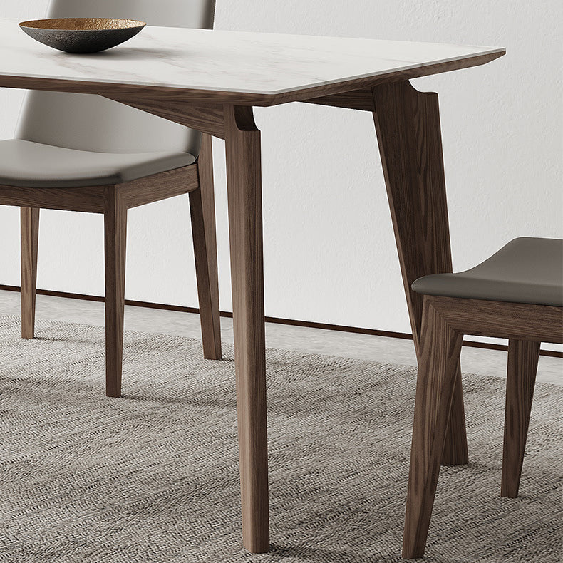 Modern Sintered Stone Top Dining Set Rectangle 1/2/4/5/7 Pieces Dining Room Table Set