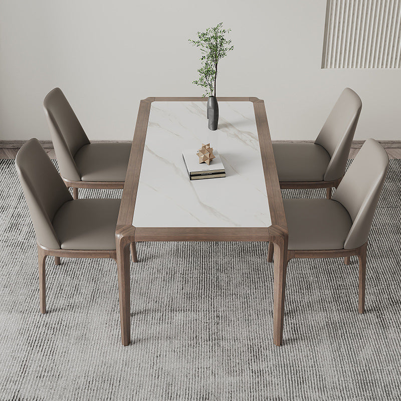 Modern Sintered Stone Top Dining Set Rectangle 1/2/3/5/7 Pieces Dining Room Table Set