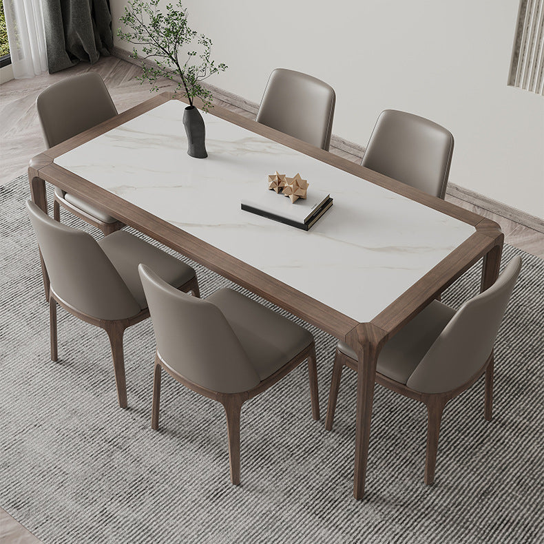 Modern Sintered Stone Top Dining Set Rectangle 1/2/3/5/7 Pieces Dining Room Table Set