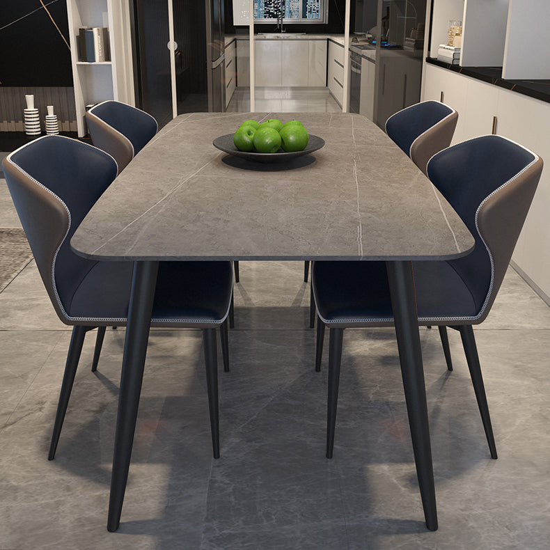 Modern Rectangle Dinette Set 1/2/5/7 Pieces Sintered Stone Top Dining Table Set