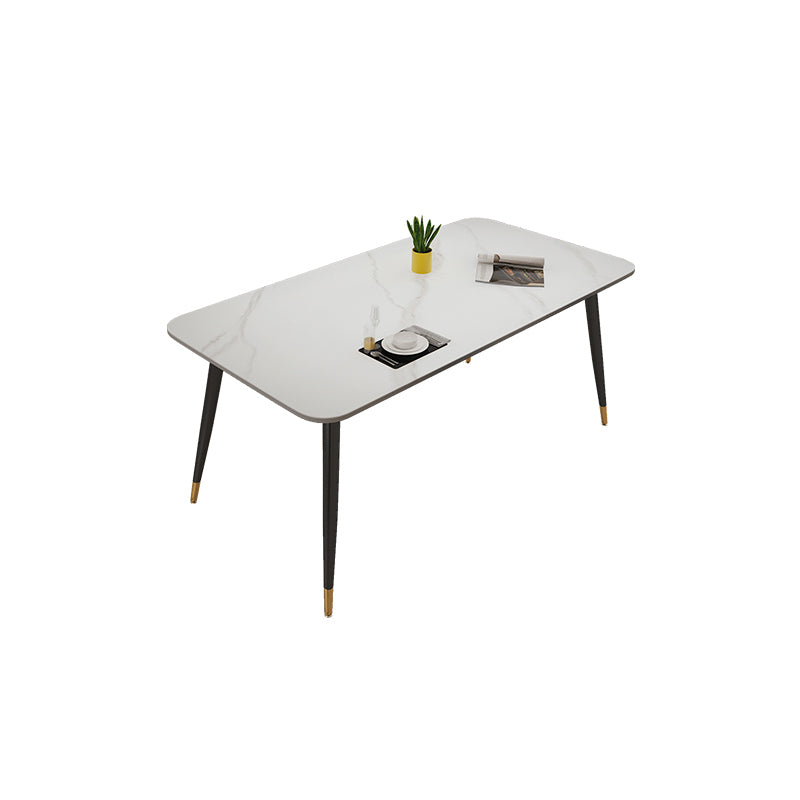 Modern Rectangle Dinette Set 1/2/5/7 Pieces Sintered Stone Top Dining Table Set